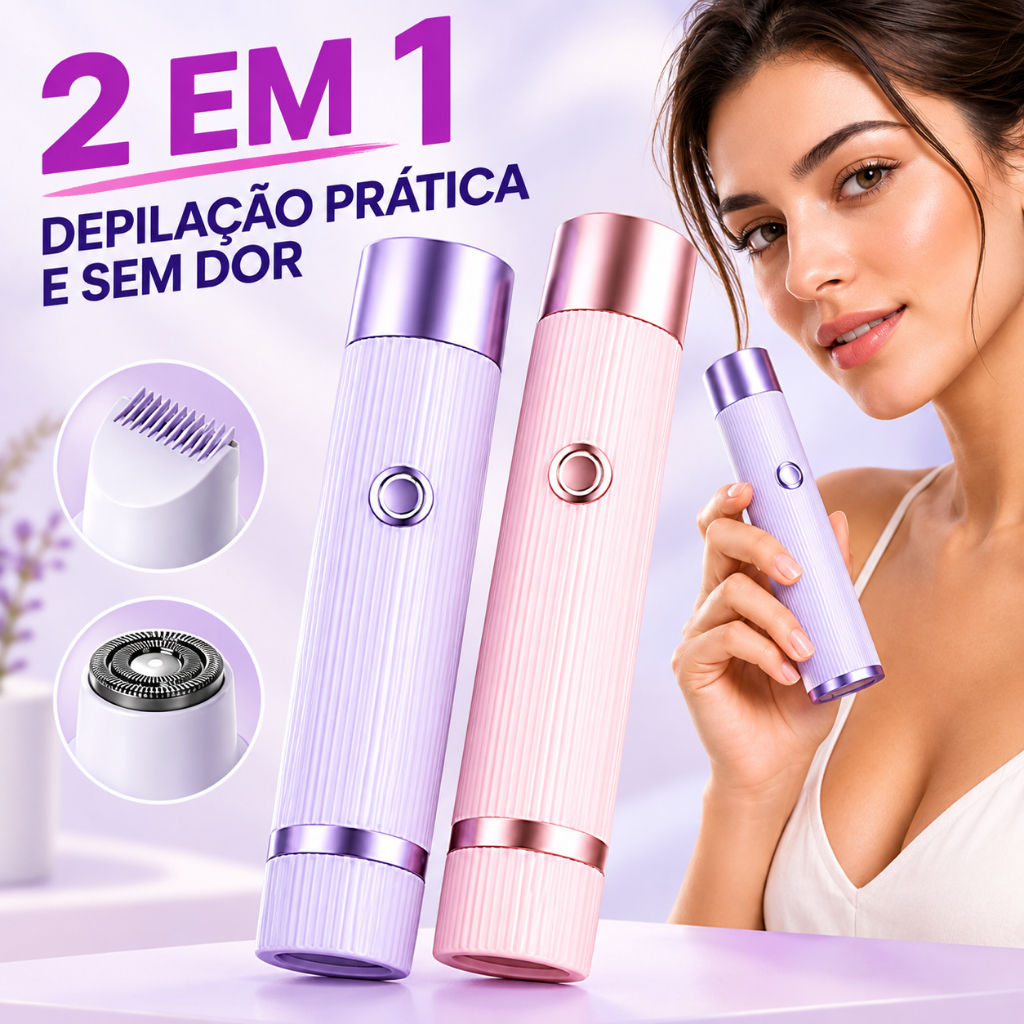 Depilador Elétrico Com Navalha Dupla , Cuidado E Depilação Para Sua Pele , Recarregável Tecnologia Indolor Avançada .