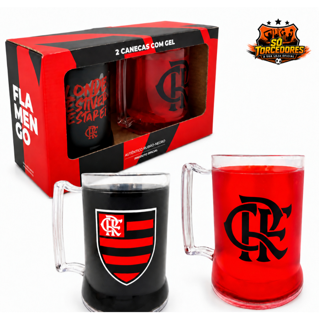 CANECA GEL DUPLA 400ML PRESENTE OFICIAL FLAMENGO