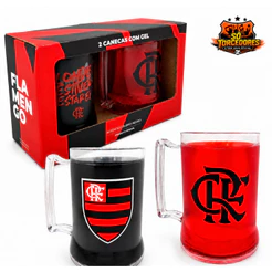 CANECA GEL DUPLA 400ML PRESENTE OFICIAL FLAMENGO