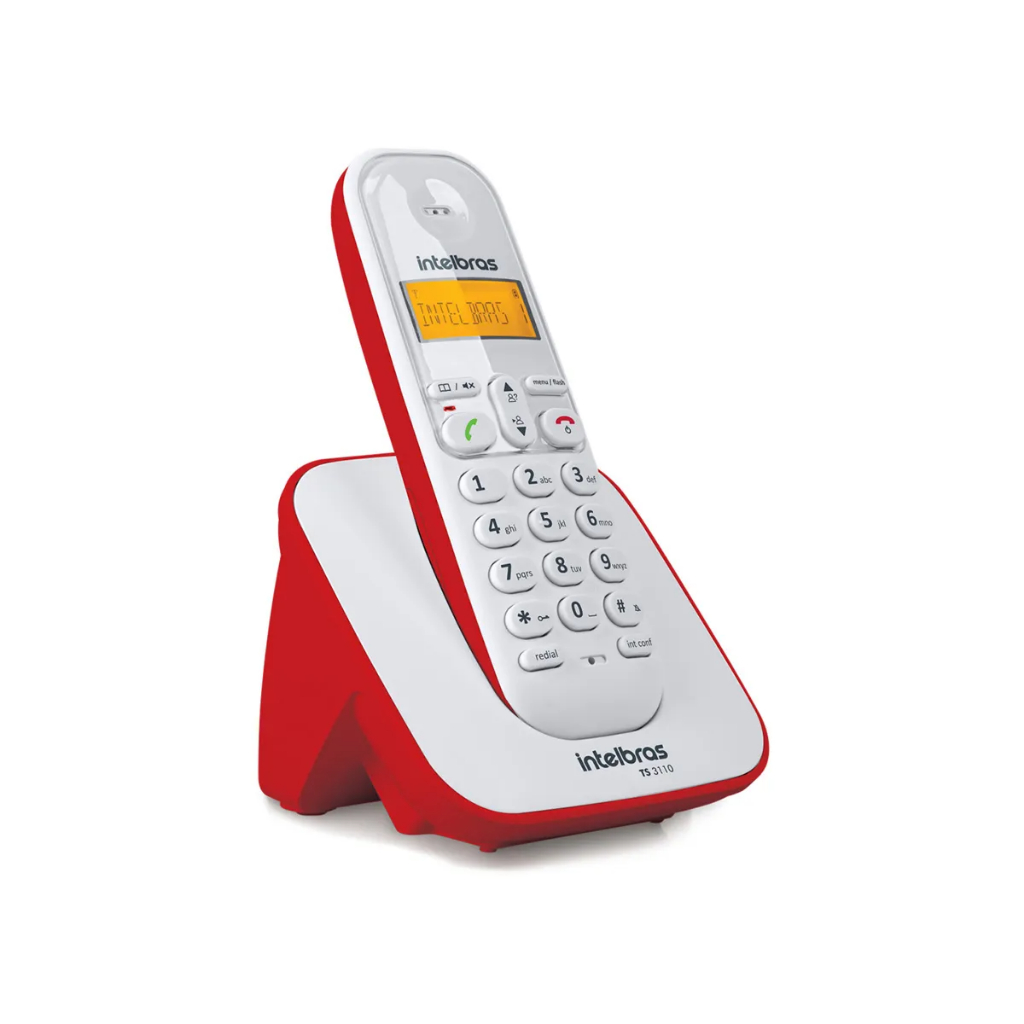 Telefone sem fio Intelbras Ts 3110 Branco/Vermelho — imagem 2 de 2