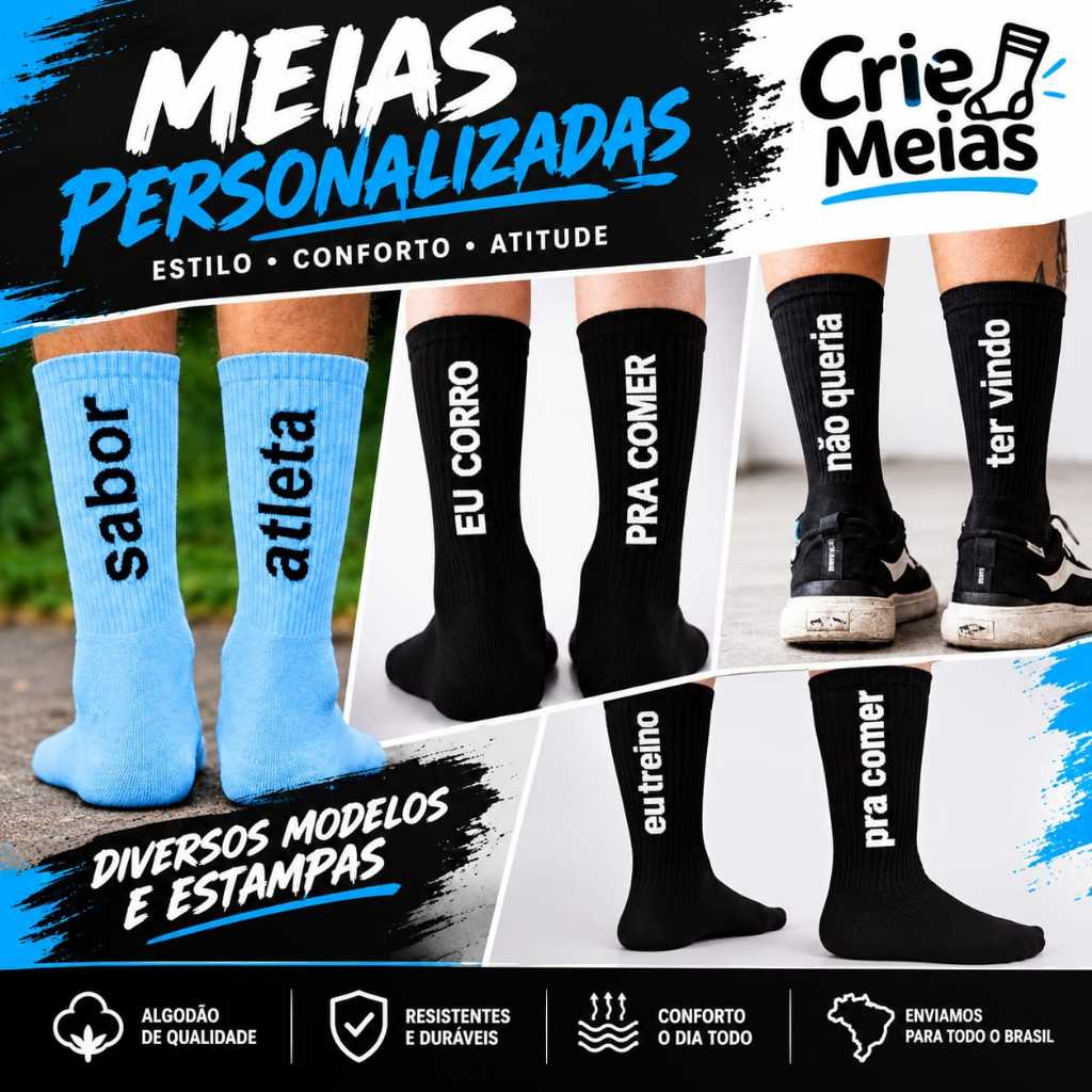 Meia Divertida Unissex Frases Engraçadas Fitness Academia Corrida
