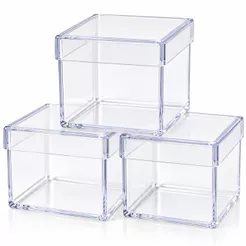 Kit Caixinhas Acrilica 5x5cm Transparente para Festa Lembrancinha e Aniversario