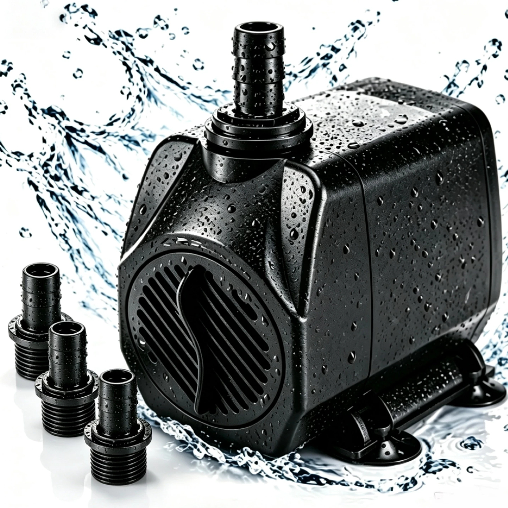 Bomba Submersa 220V 45W Vazão 2500L/h Altura Elevação 2,5m Para Aquário Lago Fonte Decoração Hidroponia