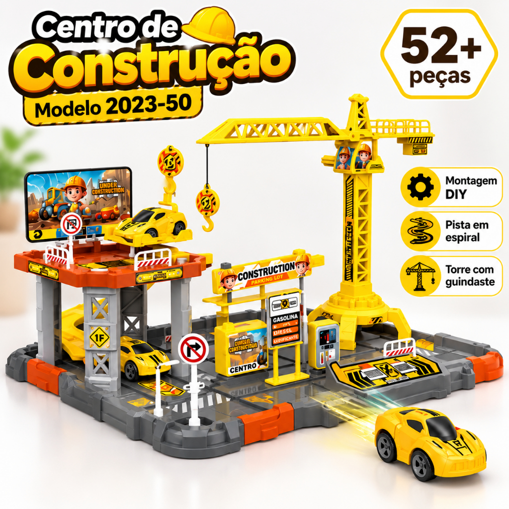 Pista de Carrinhos Infantil DIY Brinquedo de Construção Educativo 36 a 109+ Peças Vários Modelos