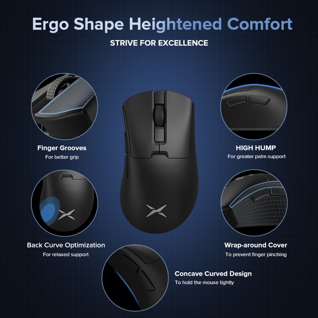 Delux M900 Se PAW3311 Mouse Para Jogos DPI MAX 12000 Com Fio 2.4G Recarregável 63g Design Concentrado Em Massa 400mAh — imagem 2 de 2