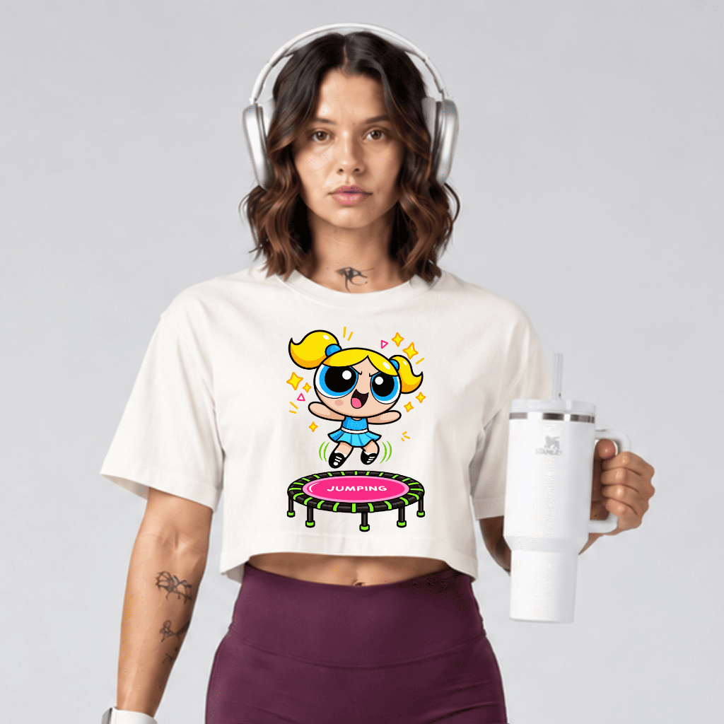 Cropped Feminino Oversized Meninas Super Poderosas Tecido 100% Algodão Envio Rápido