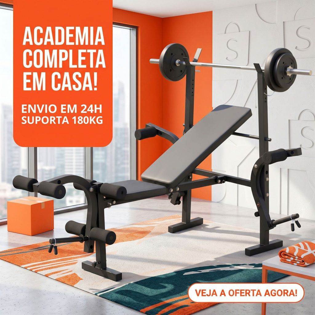 Banco De Supino Aparelho de Musculação Academia Em Casa Ginástica Estação de Treino