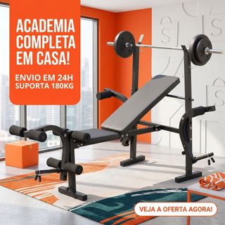 Banco De Supino Aparelho de Musculação Academia Em Casa Ginástica Estação de Treino