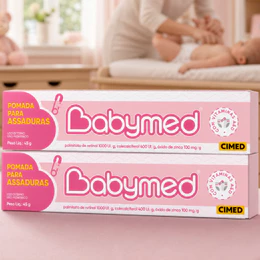 Kit C/2 Creme pomada para assadura bebê criança Babymed Rosa Cimed 45g