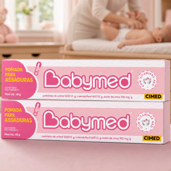 Kit C/2 Creme pomada para assadura bebê criança Babymed Rosa Cimed 45g