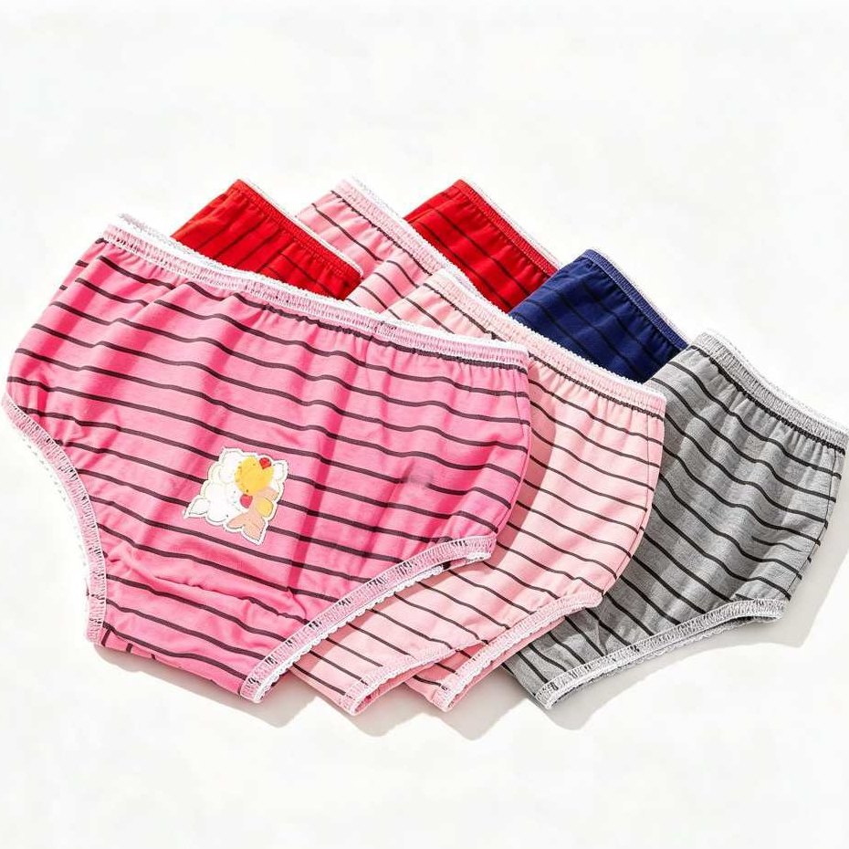 Kit 5 Calcinha Infantil Menina Algodão Estampadas Feminina Criança Confortáveis Dia a Dia