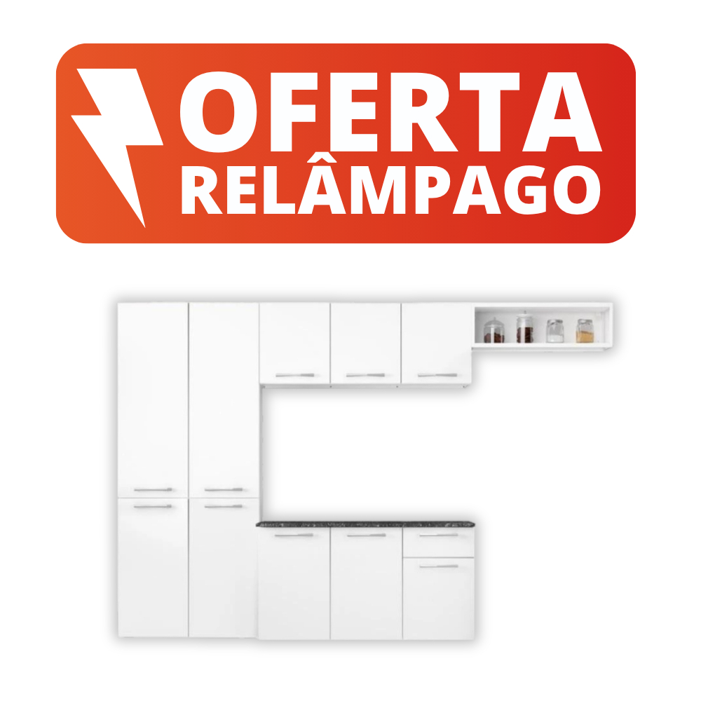 Cozinha Itatiaia Aço Completa Essencial 10 Portas e 1 Gaveta Branca