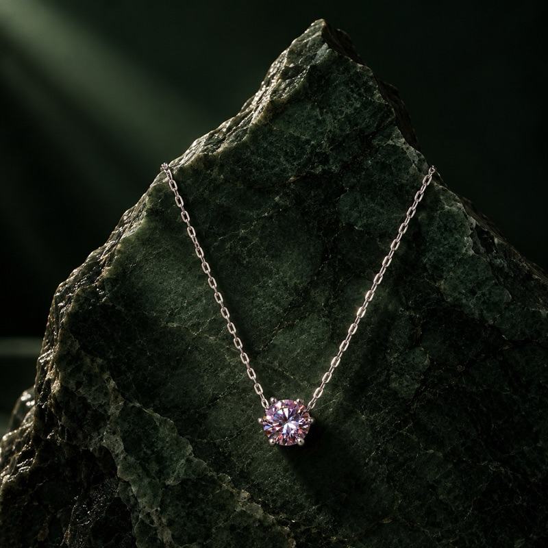 Colar Feminino Moissanite 6mm em Prata 925