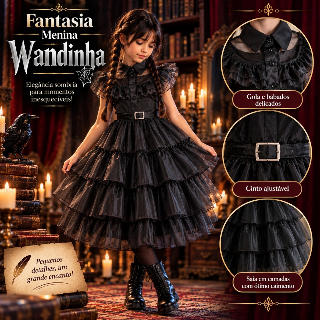 Fantasia Wandinha – Halloween e Festas à Fantasia, Eventos E Festas Cosplay