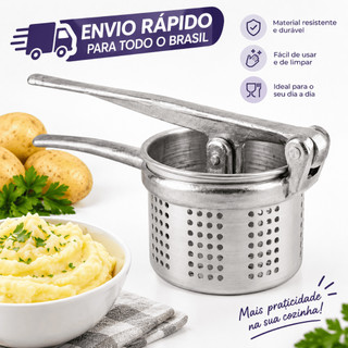 Espremedor de Batata Amassador de Legumes Alumínio Manual Esmagador para Purê Cozinha