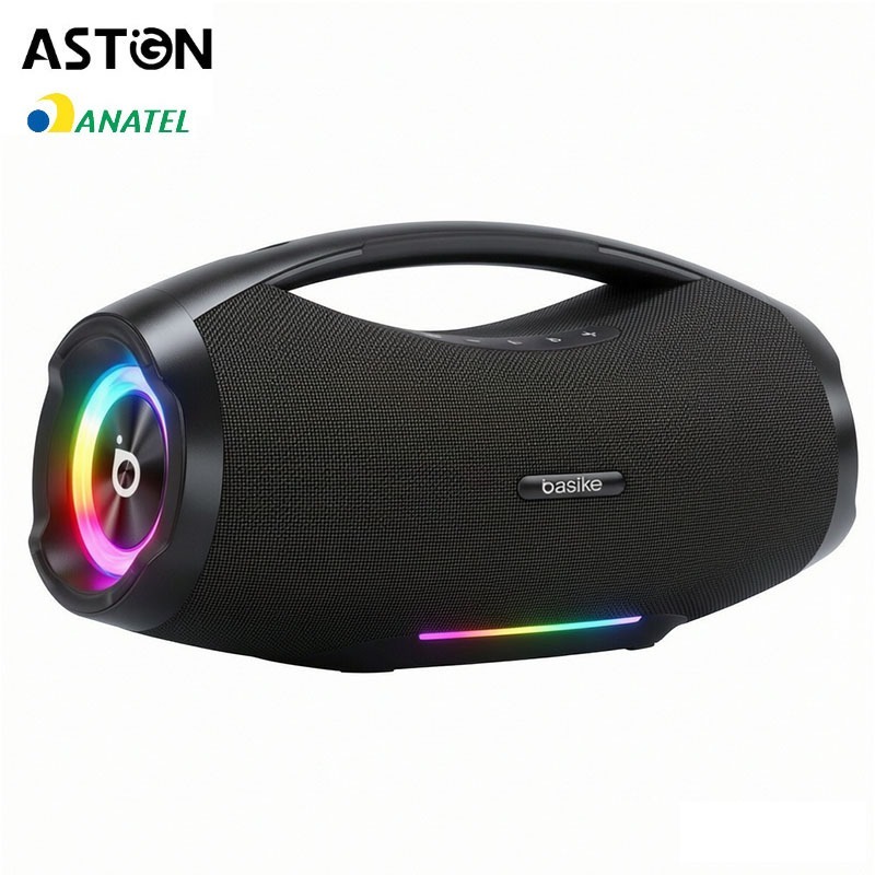 Caixa de Som Sem Fio Basike Ba-MD337A 160W Bluetooth 5.4 RGB Bateria 10000mAh TWS IPX6