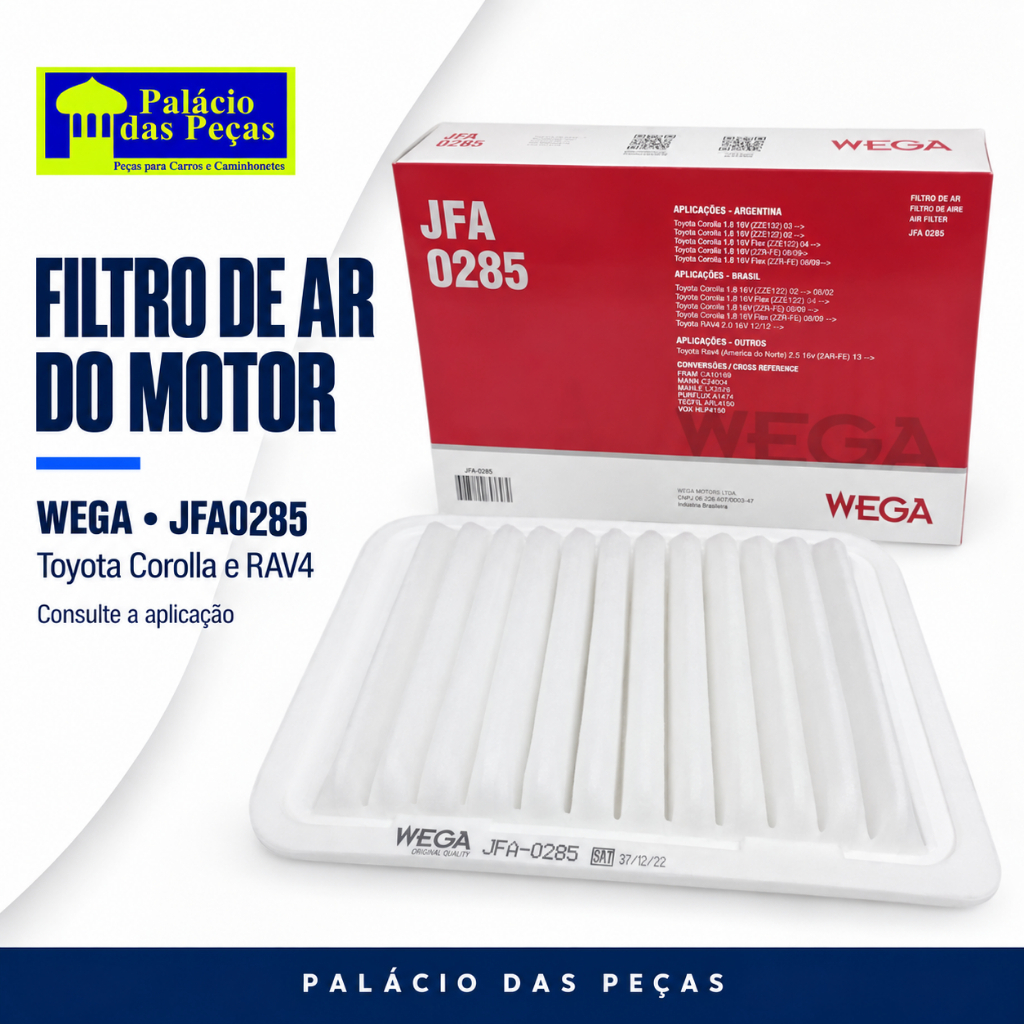 Filtro de Ar do Motor WEGA JFA0285 Toyota Corolla RAV4