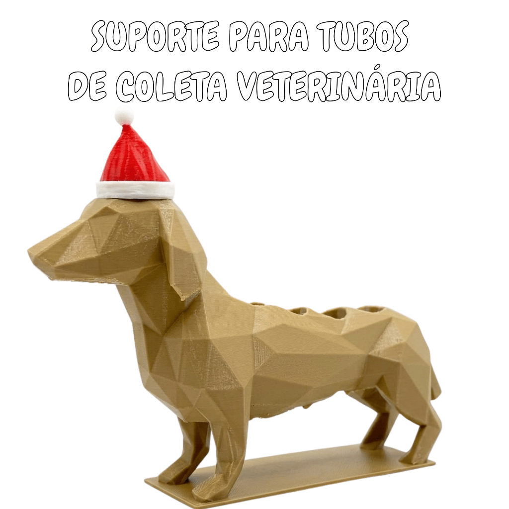 Suporte porta Tubos de Coleta Veterinário Rack – Formato Cachorro e Gato | Até 4 Tubos | Veterinária