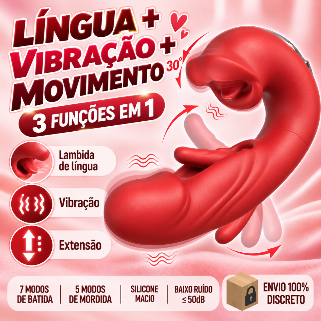 Vibrador Feminino Ponto G Clitóris Batida Vibração Mordida Estimulador Dupla Estimulação