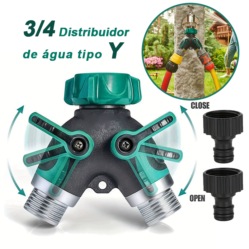 Conector Em Y De Liga De Zinco, 2 Vias, Para Torneira De 3/4-Divisor de Água com Válvulas