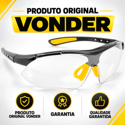 Óculos De Segurança Incolor Trabalho Epi Vonder Anti Risco Boxer Proteção Envio Imediato