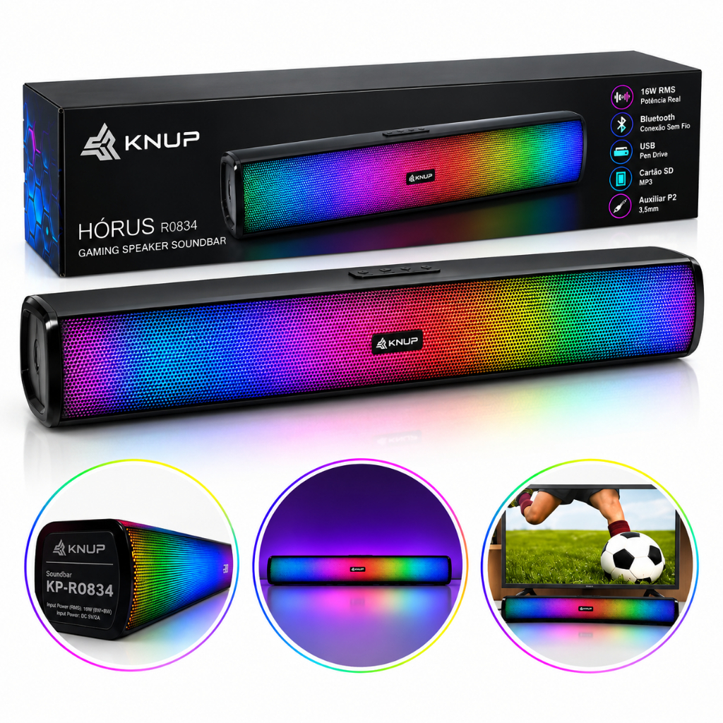 Caixa Caixinha de som speaker mini soundbar Bluetooth Home Theater Portátil Tv/pc