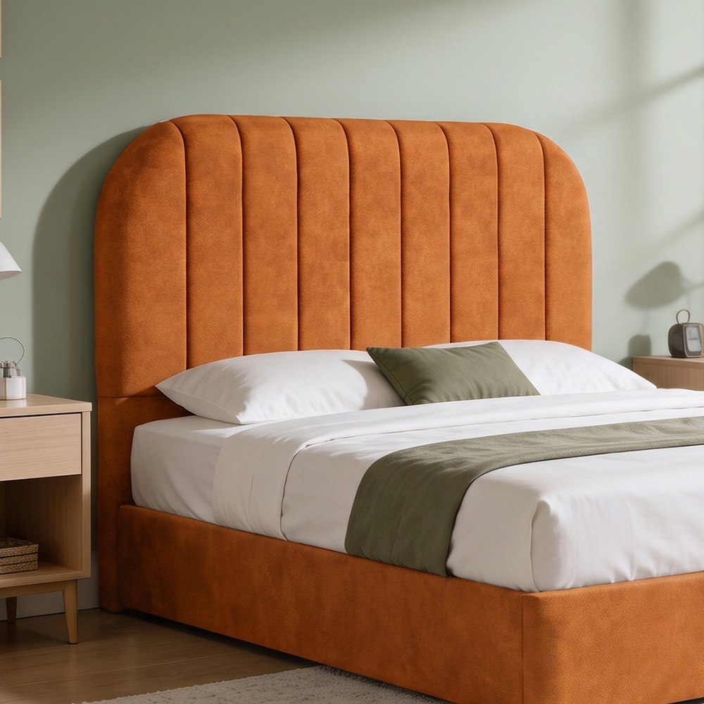 Cabeceira Cama Box Casal Estofada Orgânica 140cm Alice W01 Couríssimo Canela - Lyam Decor