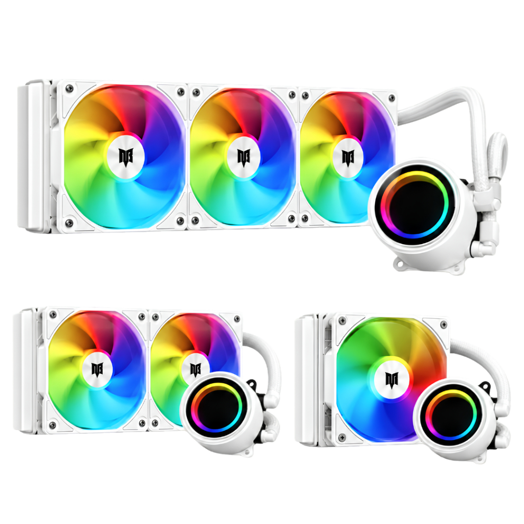 Water Cooler Revenger ARGB Branco 120/240/360mm RGB TDP 250W para CPU Intel AMD Gamer Alto Desempenho
