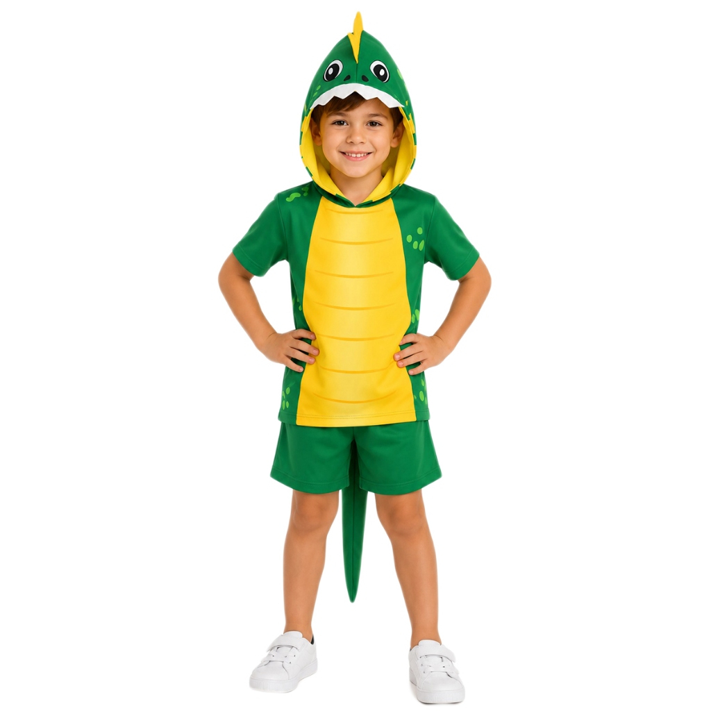 Fantasia Infantil Dinossauro Conjunto Com Camiseta e Short