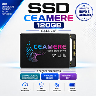 SSD 120GB SATA 3 2.5" Ceamere para Notebook e PC Desktop com ou sem Windows