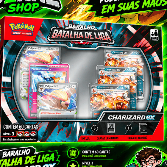 🔥 Pokémon TCG Charizard ex | Baralho Batalha de Liga | Deck Completo 60 Cartas