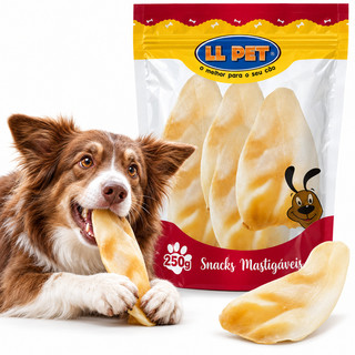 Petisco Natural LL Pet Snack Seco Orelha Bovina Desidratada para Cães 250g