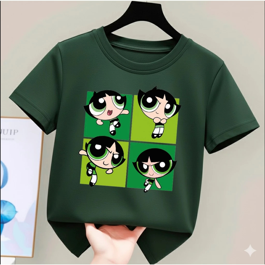 Camiseta Infantil Adulto 100% Algodão Lindinha/Florzinha/Docinho As Meninas SuperPoderosas Tendencia Ideal Kit Amigas