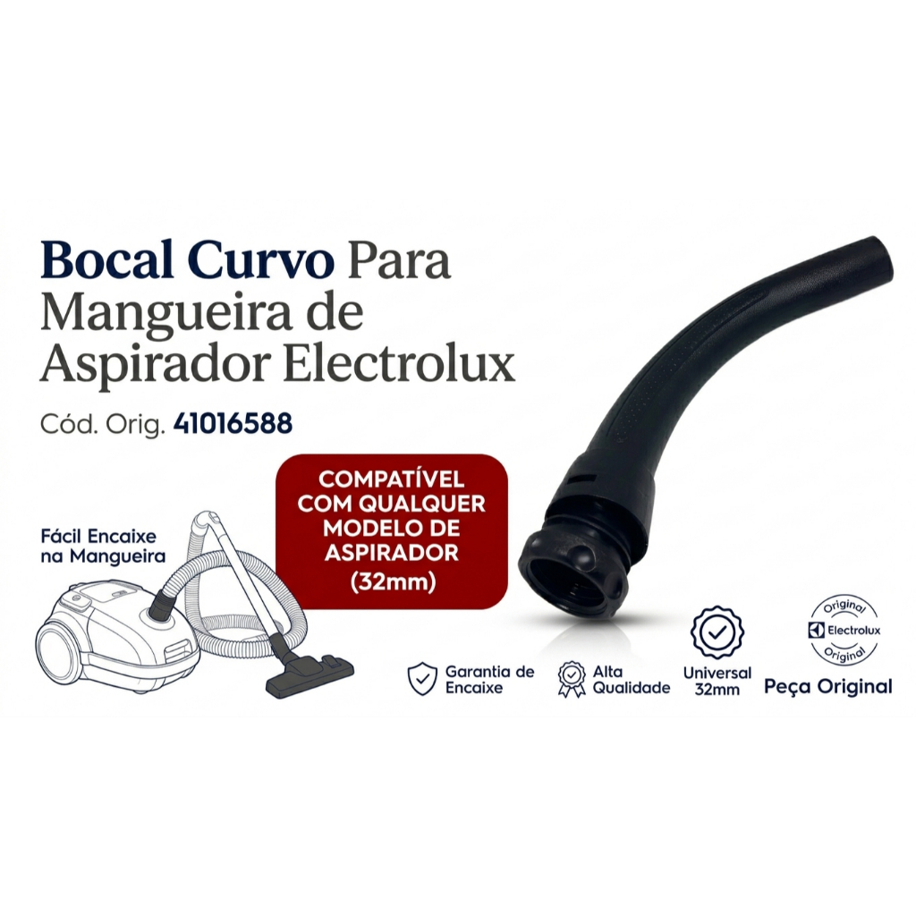 Bocal Curvo Da Mangueira Para Aspirador Electrolux Reposição Original