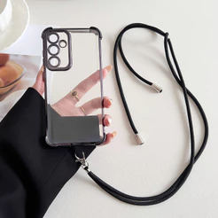 Capa Capinha Samsung S20 S20FE S20PLUS S20ULTRA S21 S21FE S21PLUS S21ULTRA Transparente Anti-queda com Cordão Ajustável