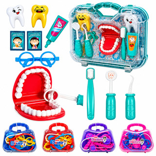 Kit Médico Infantil Maleta de Dentista Brinquedo Educativo Mini Doutor Doutora Brinquedo Educativo