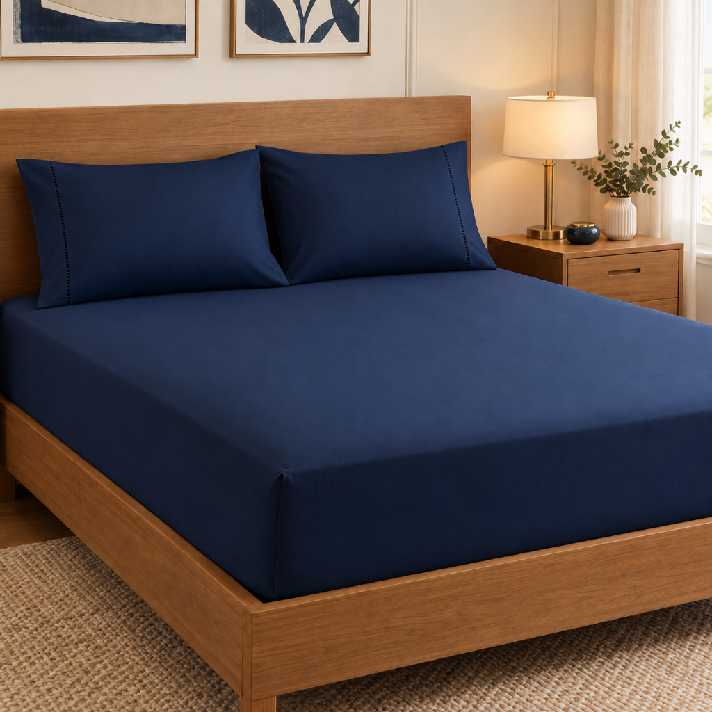 Jogo de Lençol Casal King Roupa de Cama 3 Peças 400 Fios Micropercal Toque Macio e Suave