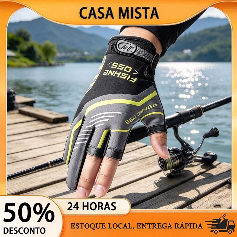 Luvas De Pesca Para Homens E Mulheres Proteção Peixe Pescaria Ajustável Resistente Confortável