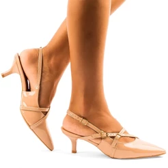 Scarpin Vizzano Slingback Salto Baixo Fivelas Original