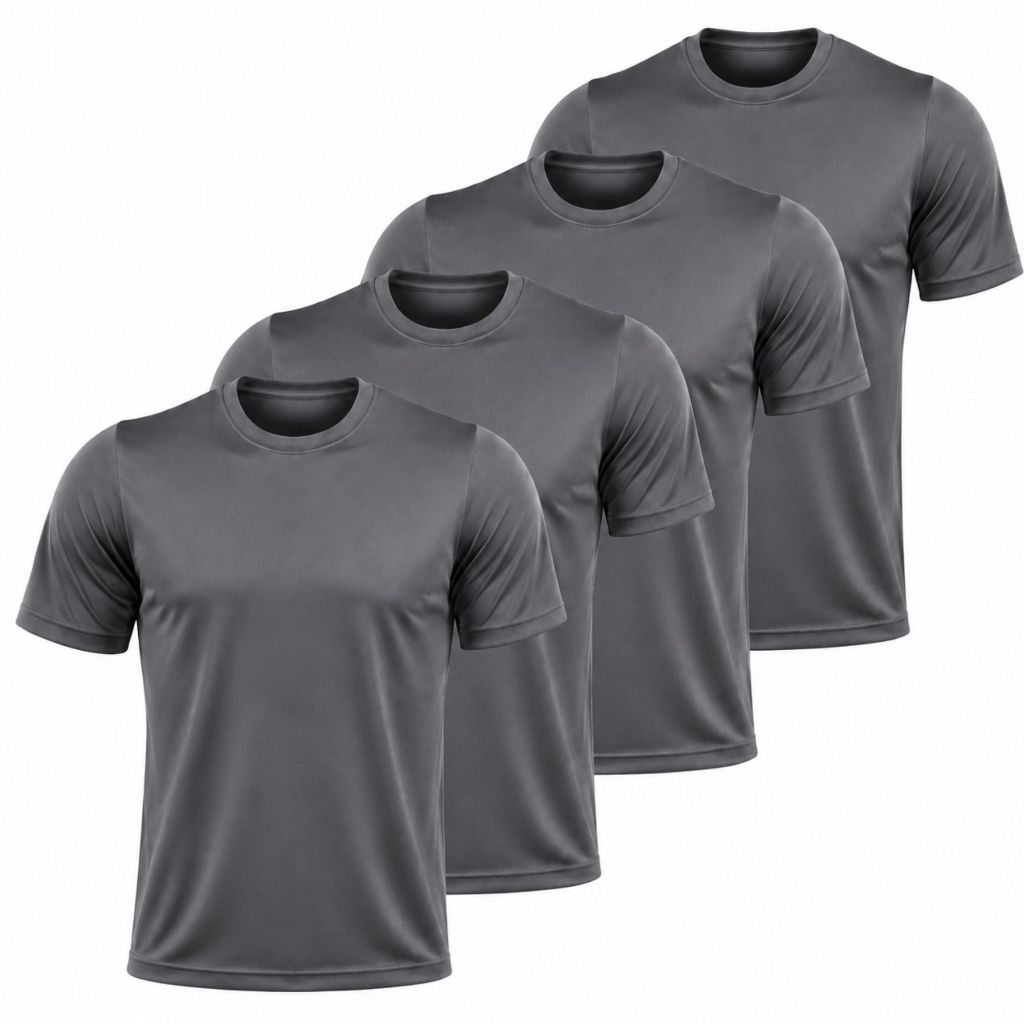 Kit 4 Camisetas Corrida Masculinas Dry Fit Malha Fria Leve Caminhada Treino Esporte Academia Alta Qualidade