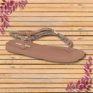 Rasteira Feminina Moleca Slide Strass Leve Casual Dedo Chinelo Confortável Flat Brilhoso Cristal Leve
