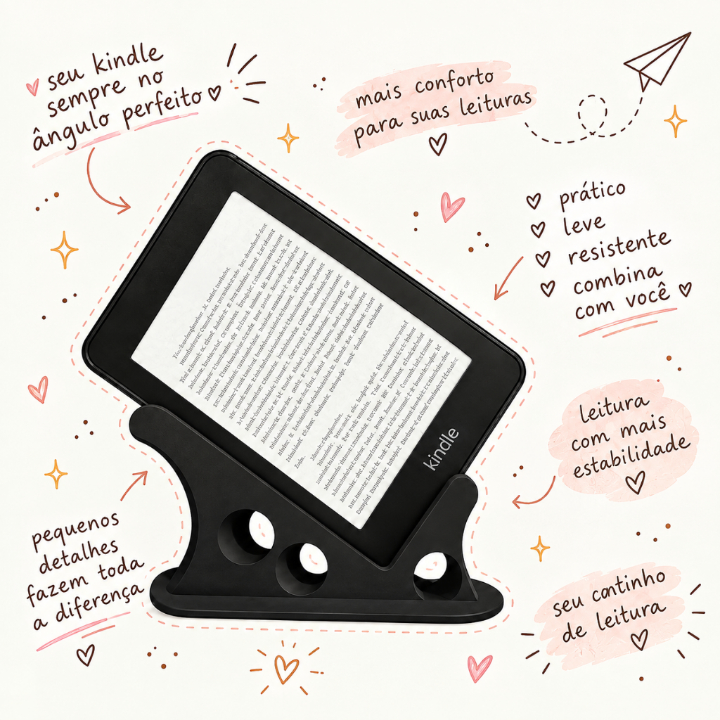 Suporte de Kindle Tablet Paperwhite para Cama Cabeceira Mesa Ergonomico Apoio p/ Leitura Confortável
