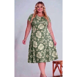 vestido tecido suplex plus nesgado rodado 44 /46/48/50/52