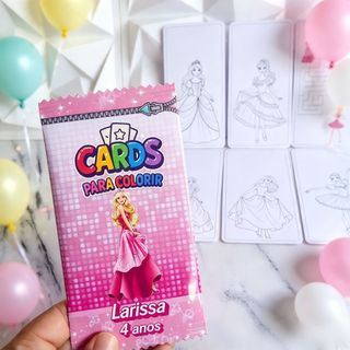 Card de colorir Barbie personalizado/ lembrancinha de festa/ aniversario