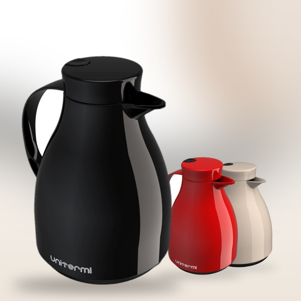 Garrafa Térmica Bule Paris Unitermi 500ml Gatilho Bico Antigotas Ampola de Vidro Café Chá Leite Água Cozinha