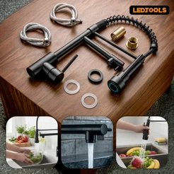 Torneira Slim L Misturador Monocomando Cozinha Bancada Luxo Rotação 360º