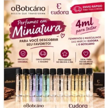 Boticário Kit Com 2 Perfumes Miniaturas Fragrâncias Zaad Arctic Masculina 4ml Cada Para experimentar ou levar na bolsa