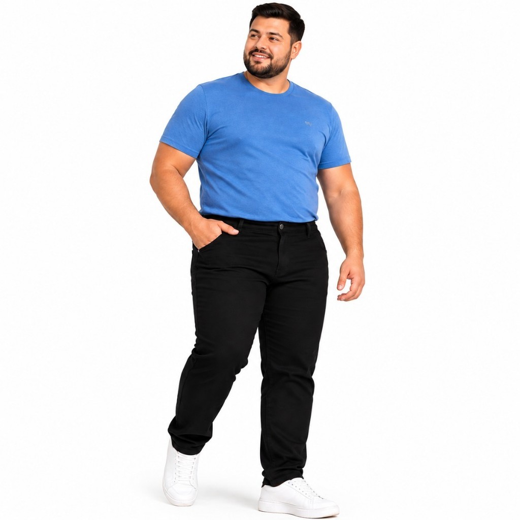 Calça plus size masculina Sport fino Alfaiataria sarja com elastano