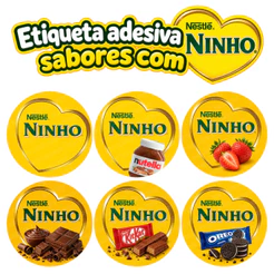 Etiqueta Adesiva Personalizada 3cm, 4cm - Sabores com NINHO Rótulos para Embalagens, Geladinhos, Bolos, Doces, trufas