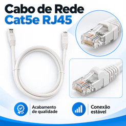 Cabo De Rede Cat5e Branco Ultra Velocidade 1,5 Metros RJ45 - I9